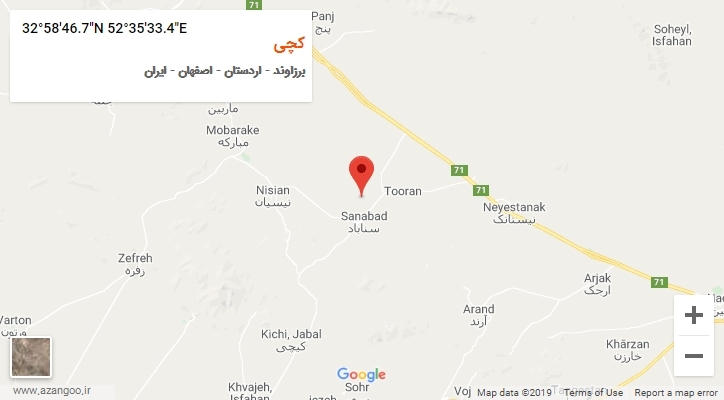روستای کچی بر روی نقشه