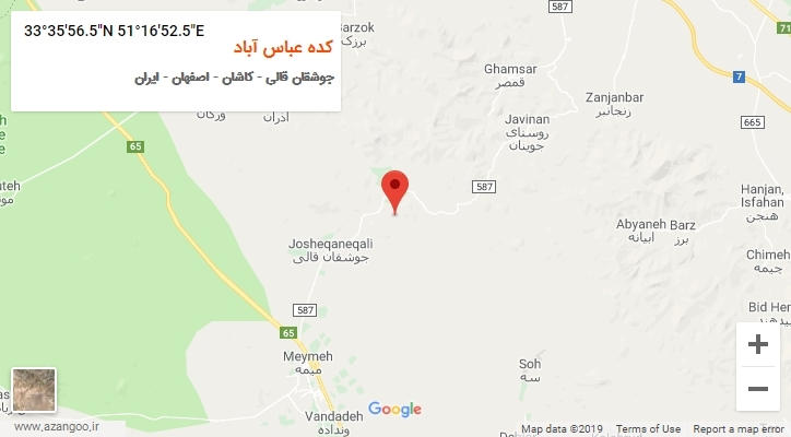 روستای کده عباس آباد بر روی نقشه