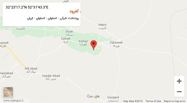 روستای کفرود بر روی نقشه