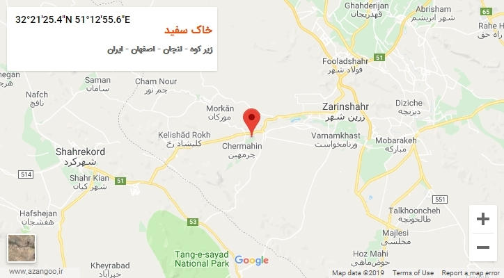 روستای خاک سفید بر روی نقشه