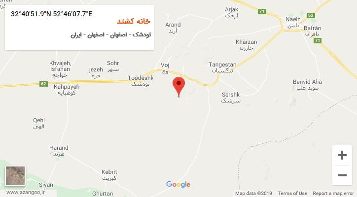 روستای خانه کشتد بر روی نقشه