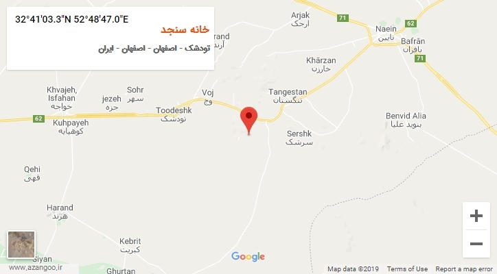 روستای خانه سنجد بر روی نقشه