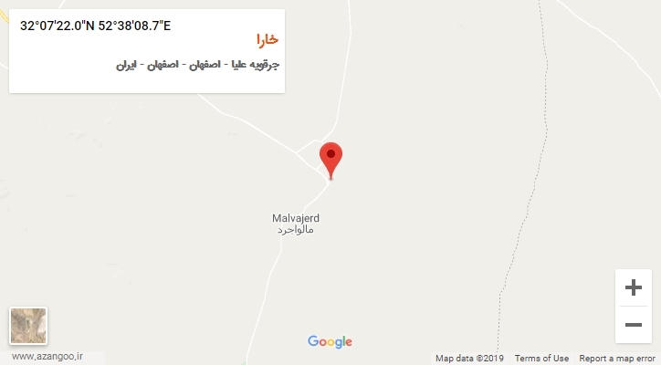 روستای خارا بر روی نقشه