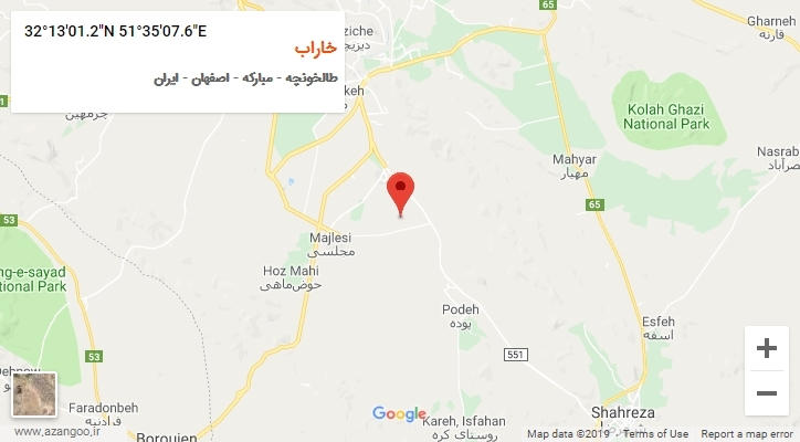 روستای خاراب بر روی نقشه