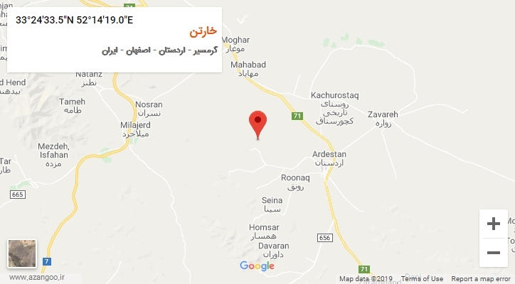 روستای خارتن بر روی نقشه
