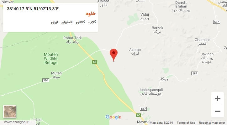 روستای خاوه بر روی نقشه