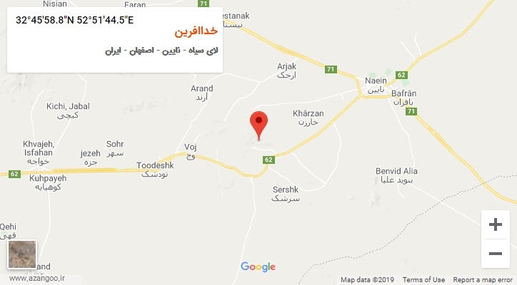 روستای خداافرین بر روی نقشه