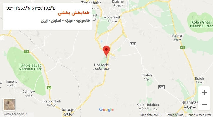 روستای خدابخش بخشی بر روی نقشه