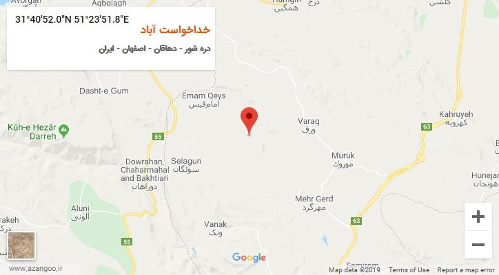 روستای خداخواست آباد بر روی نقشه