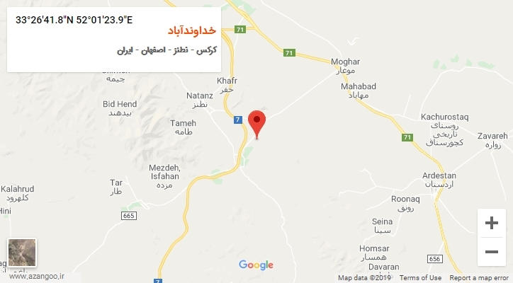 روستای خداوندآباد بر روی نقشه