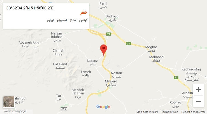 روستای خفر بر روی نقشه