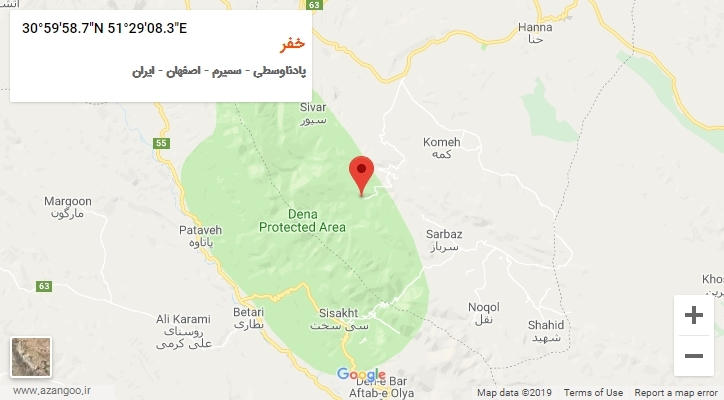 روستای خفر بر روی نقشه