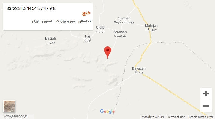 روستای خنج بر روی نقشه
