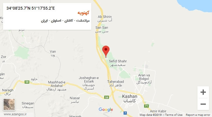 روستای کهنویه بر روی نقشه