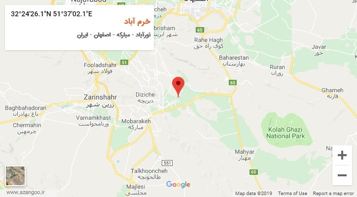 روستای خرم آباد بر روی نقشه