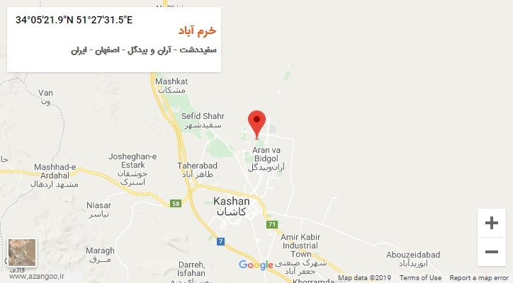 روستای خرم آباد بر روی نقشه