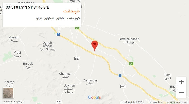 روستای خرمدشت بر روی نقشه