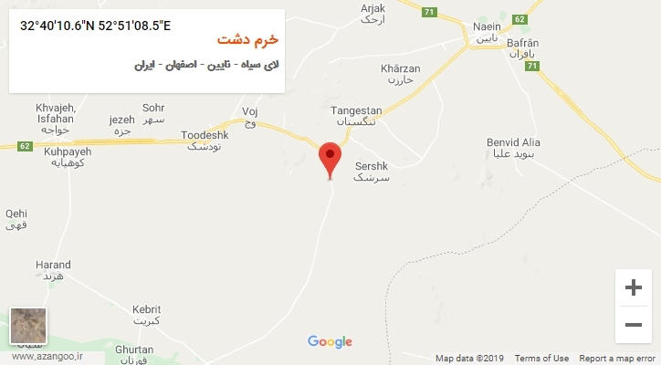 روستای خرم دشت بر روی نقشه