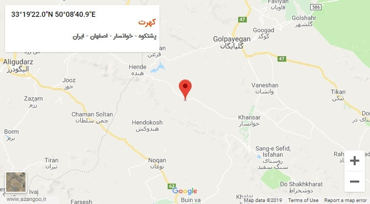 روستای کهرت بر روی نقشه