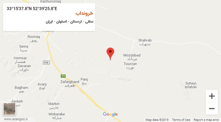 روستای خرونداب بر روی نقشه