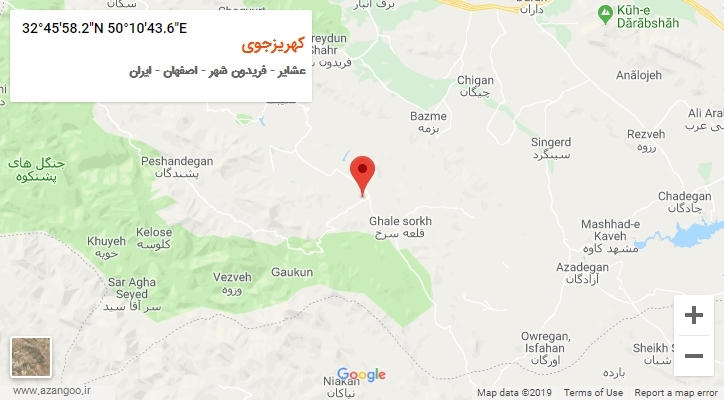 روستای کهریزجوی بر روی نقشه