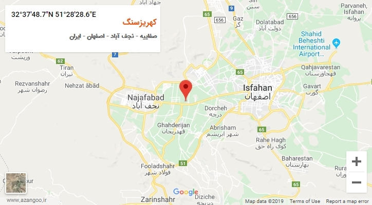 روستای کهریزسنگ بر روی نقشه