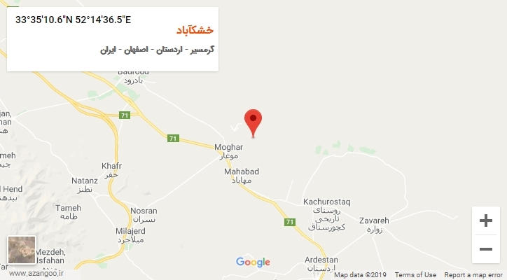 روستای خشکآباد بر روی نقشه