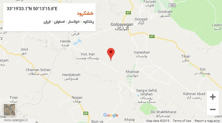 روستای خشکرود بر روی نقشه
