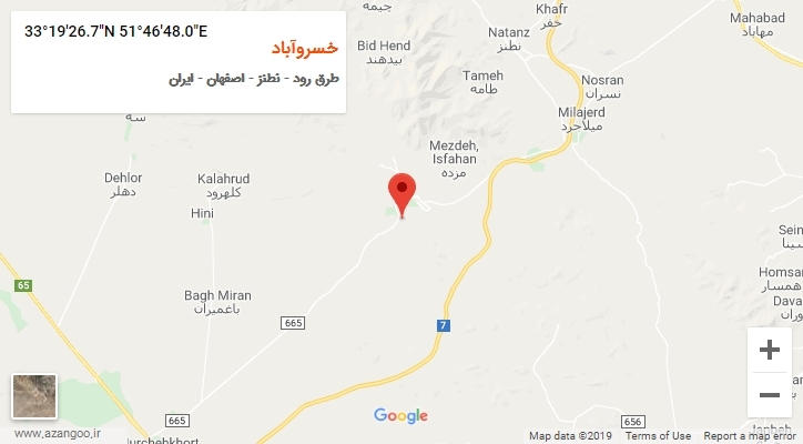 روستای خسروآباد بر روی نقشه