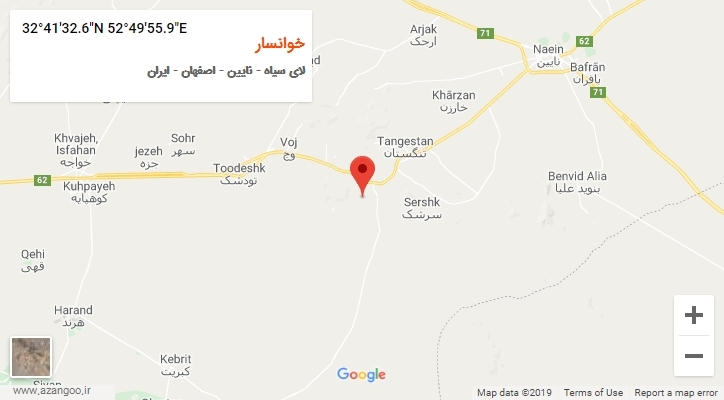 روستای خوانسار بر روی نقشه