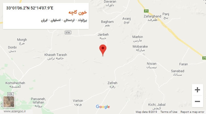 روستای خون گاچه بر روی نقشه