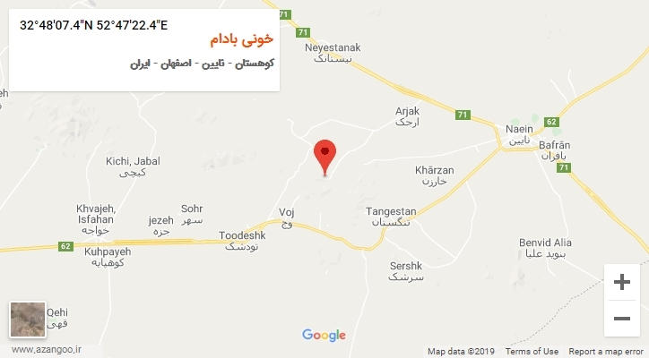 روستای خونی بادام بر روی نقشه