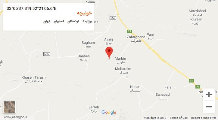 روستای خونیچه بر روی نقشه