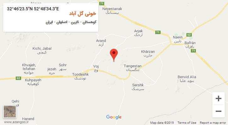 روستای خونی گل آباد بر روی نقشه