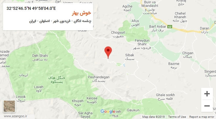 روستای خوش بهار بر روی نقشه