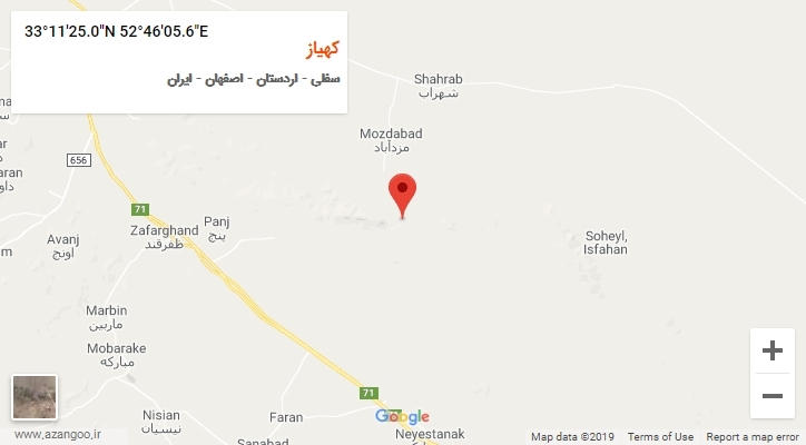 روستای کهیاز بر روی نقشه