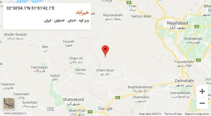 روستای خیرآباد بر روی نقشه