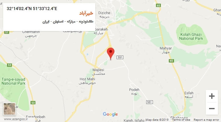 روستای خیرآباد بر روی نقشه