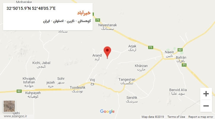 روستای خیرآباد بر روی نقشه