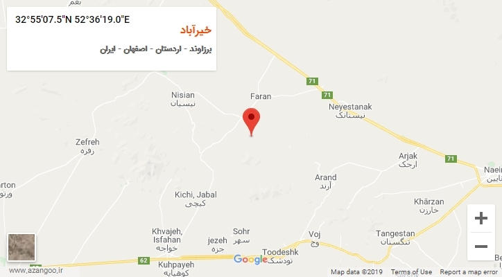 روستای خیرآباد بر روی نقشه
