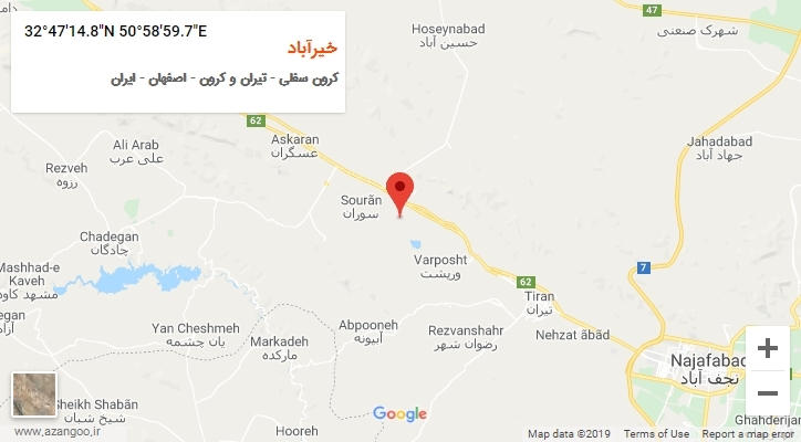 روستای خیرآباد بر روی نقشه