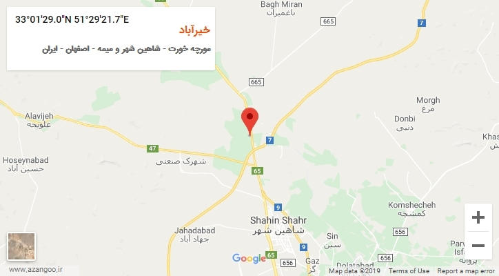 روستای خیرآباد بر روی نقشه