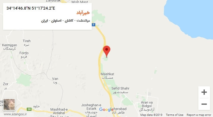 روستای خیرآباد بر روی نقشه