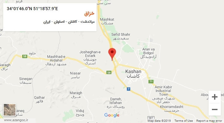 روستای خزاق بر روی نقشه