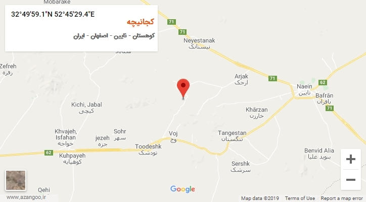 روستای کجانیچه بر روی نقشه
