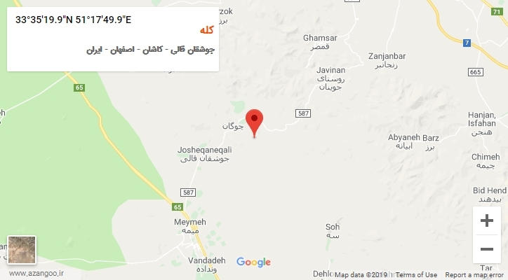 روستای کله بر روی نقشه