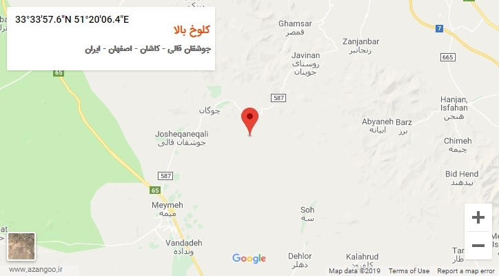 روستای کلوخ بالا بر روی نقشه