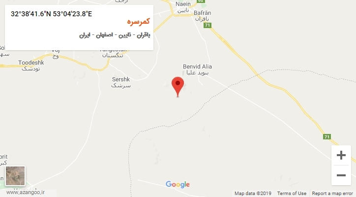 روستای کمرسره بر روی نقشه
