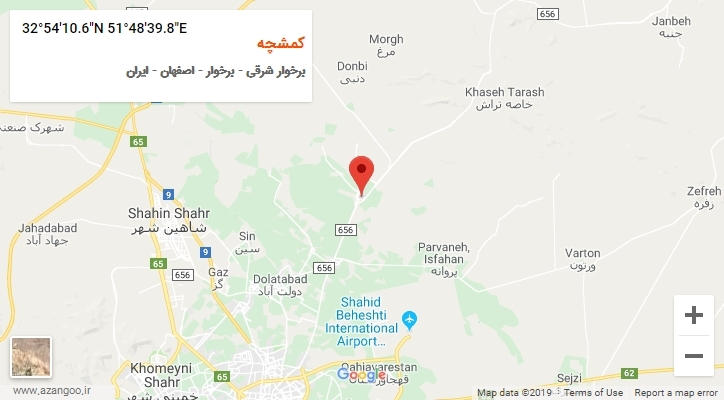روستای کمشچه بر روی نقشه