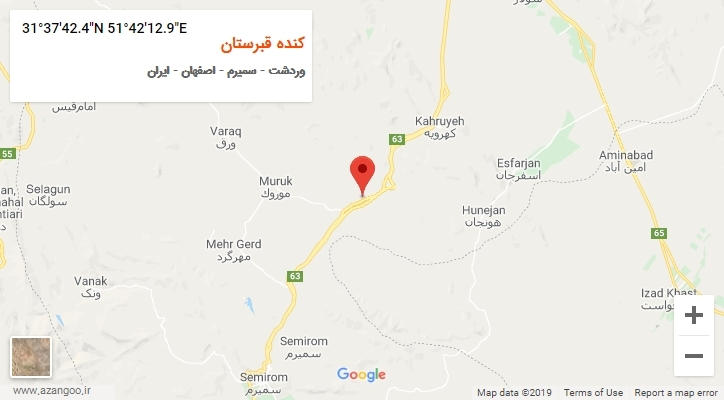 روستای کنده قبرستان بر روی نقشه